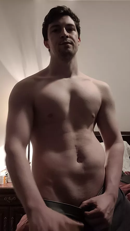 Not quite ripped yet, but you can see that v-line starting to come in