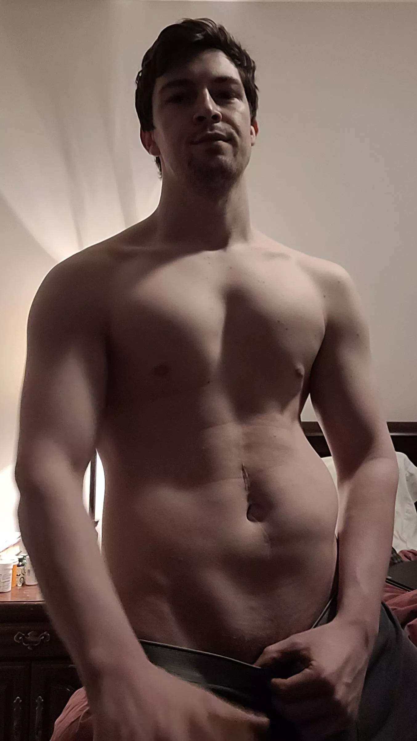 Not quite ripped yet, but you can see that v-line starting to come in