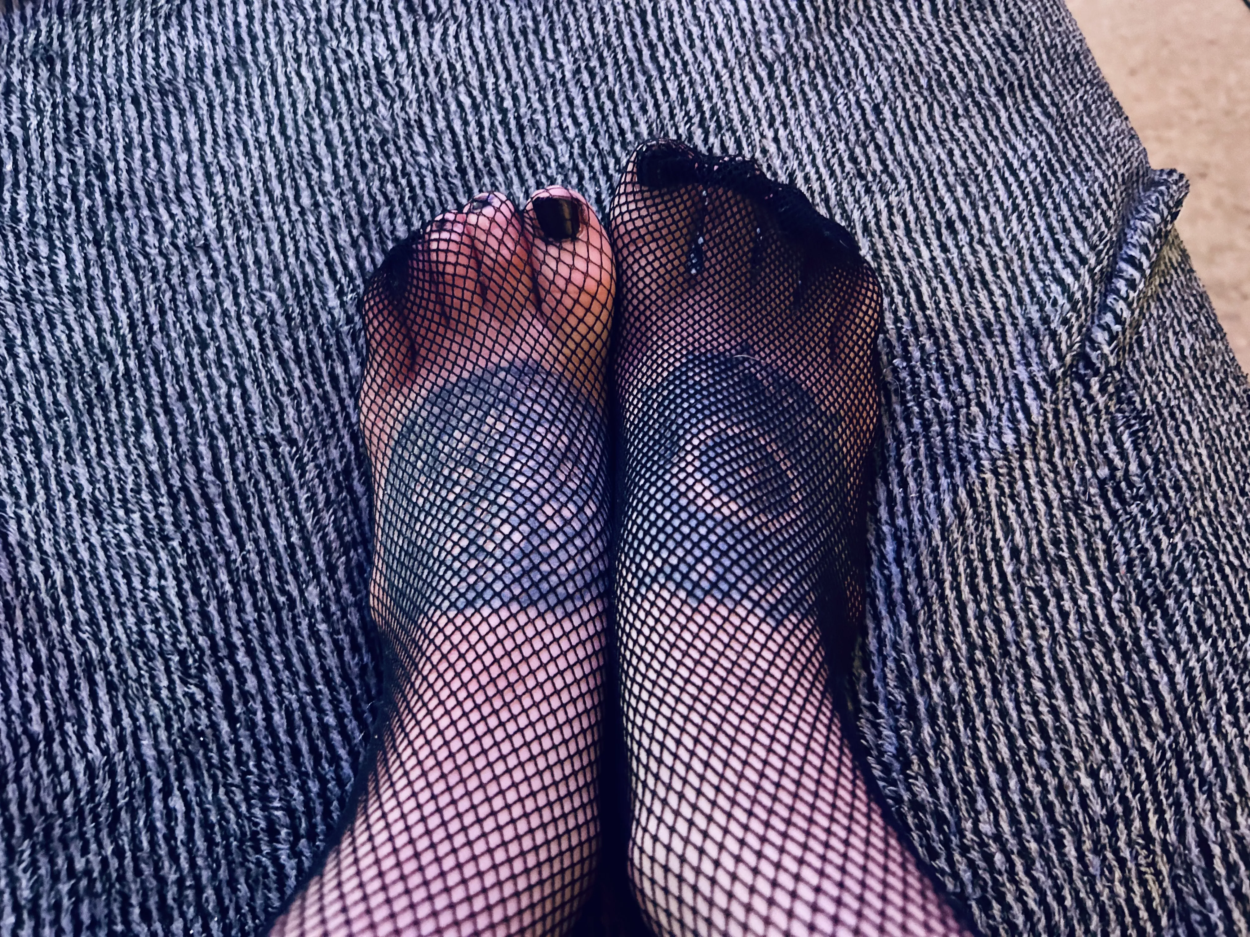 Tuesday morning fishnet toes