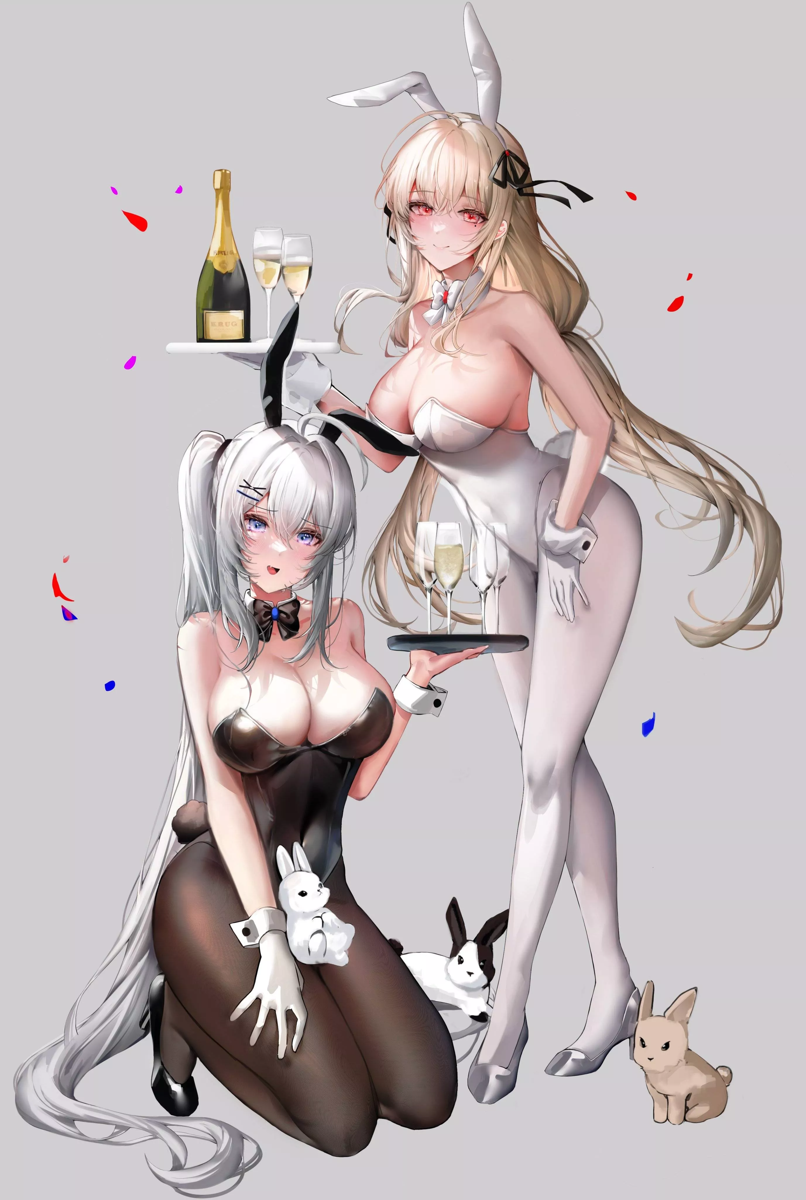 B/W Waitress Bunnies