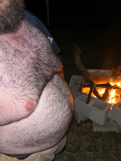 Chest hair in the ambience of a crackling fire… we’d start by me caressing your face and your fingers running through my chest hair…. Where the story goes… you decide.