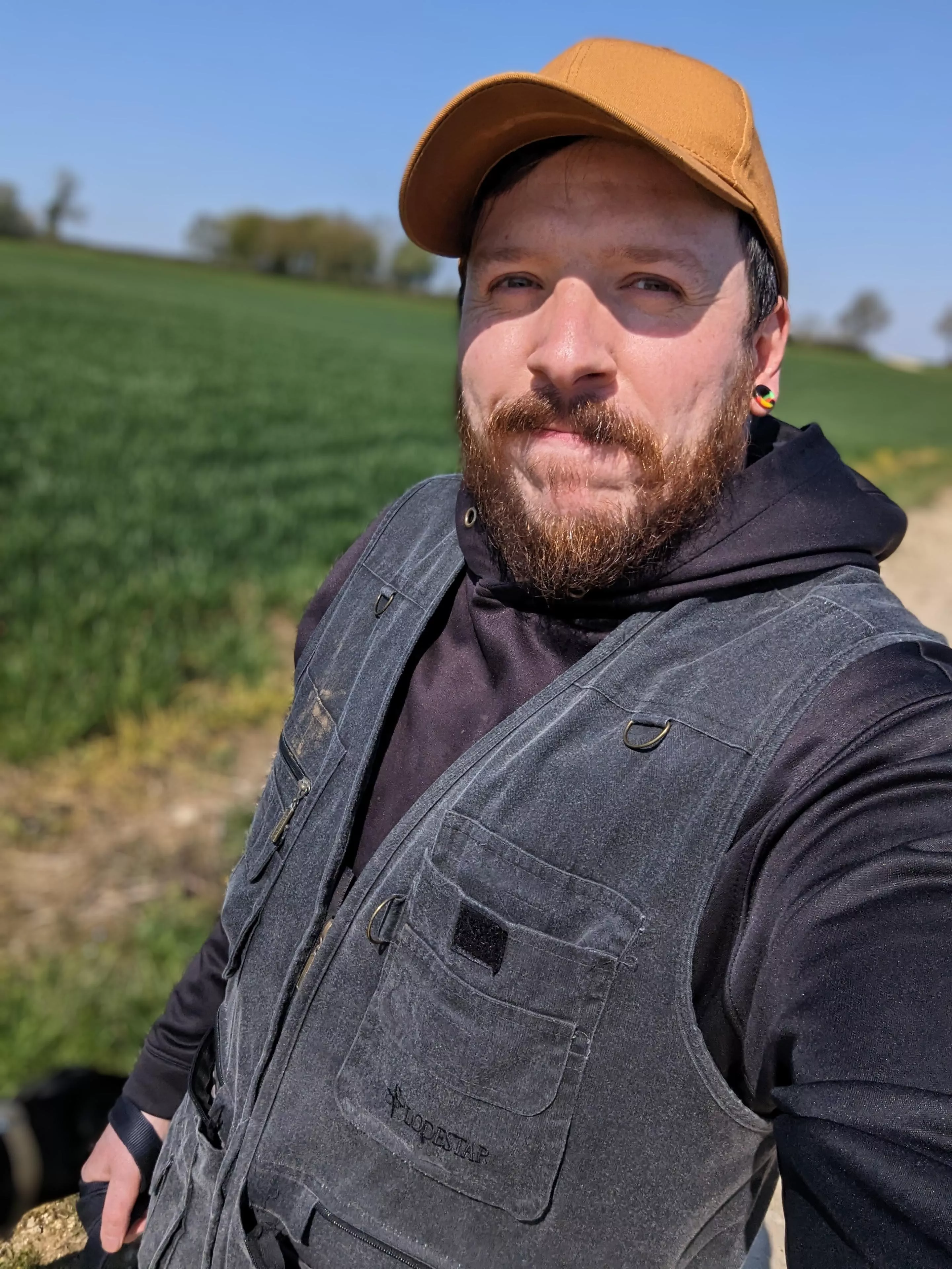 Enjoying a rare bit of sun in the countryside! (yes, the beard is very ginger)