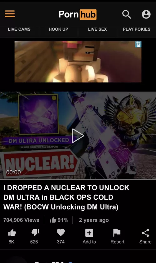 I love going to Pornhub to watch Black Ops Cold War