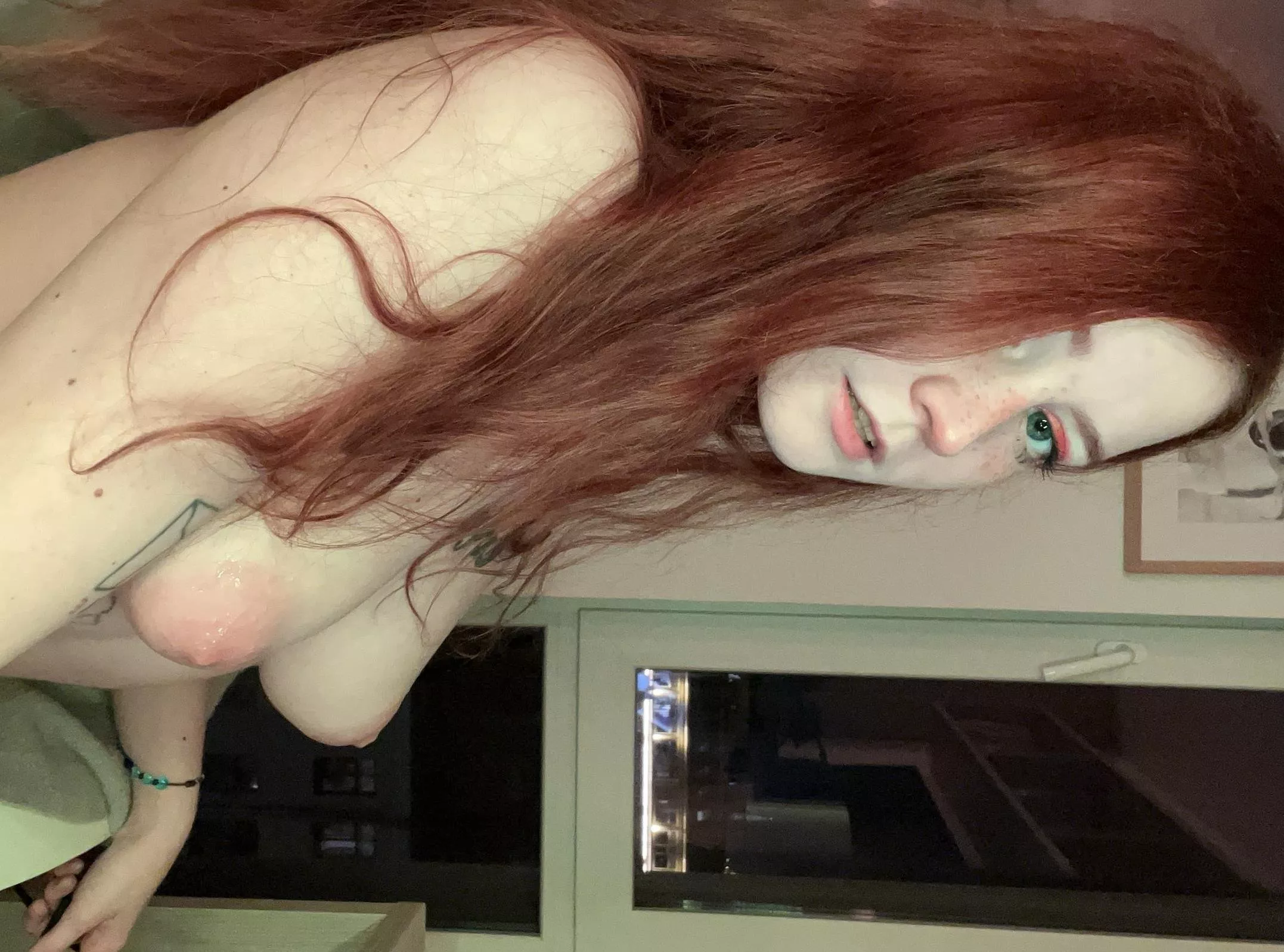 I want you to run your dick over my young tits