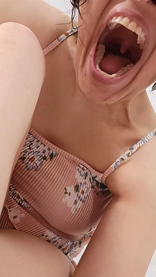 In sexy top and my mouth