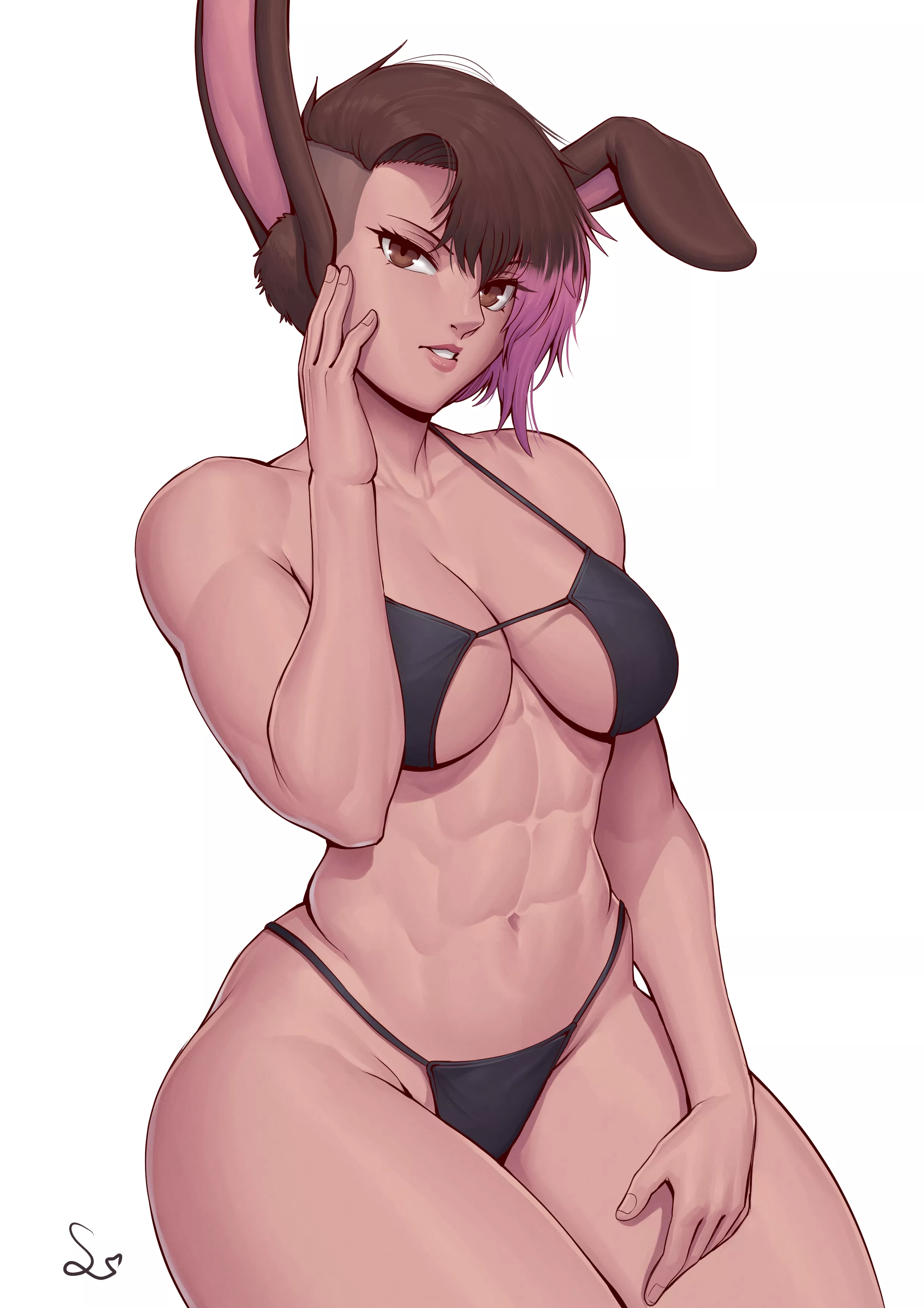 Muscular bunny girl [Artist: SpeedL00ver]