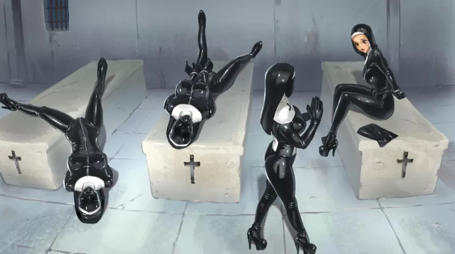 Nuns doing some mortification