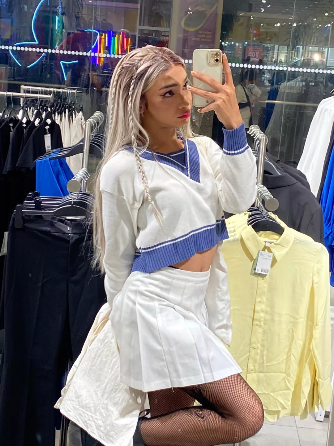 Shorts skirts and fishnets? Does this look cute?