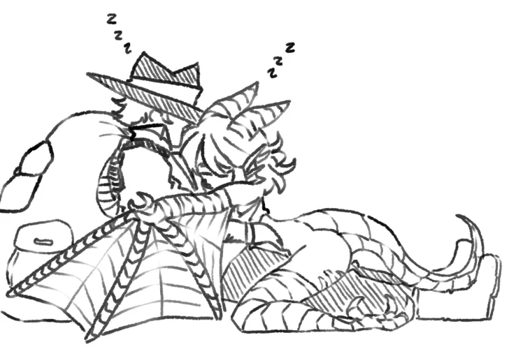 Sleepy time WyvernXHusband sketch