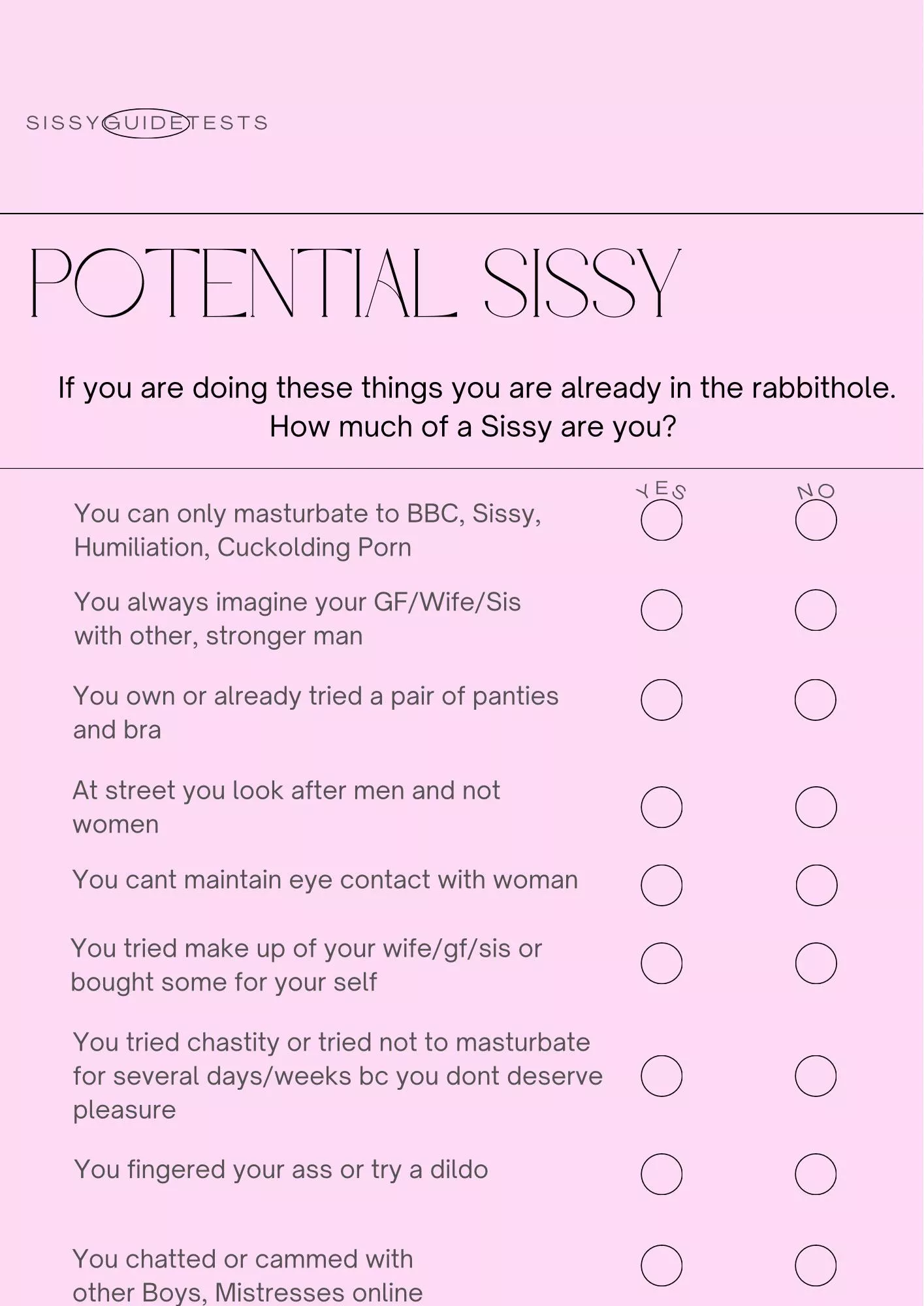 Test yourself and dm me for the results