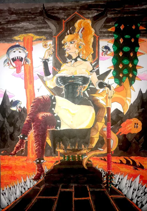 The bowsette I just finished to draw