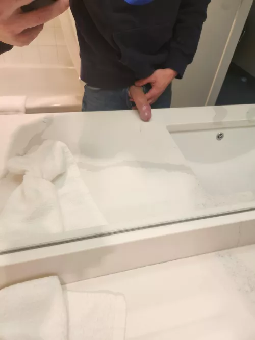 This hotel counter is the perfect height to fuck you on baby