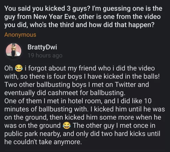 #ballbusting boys keep asking..