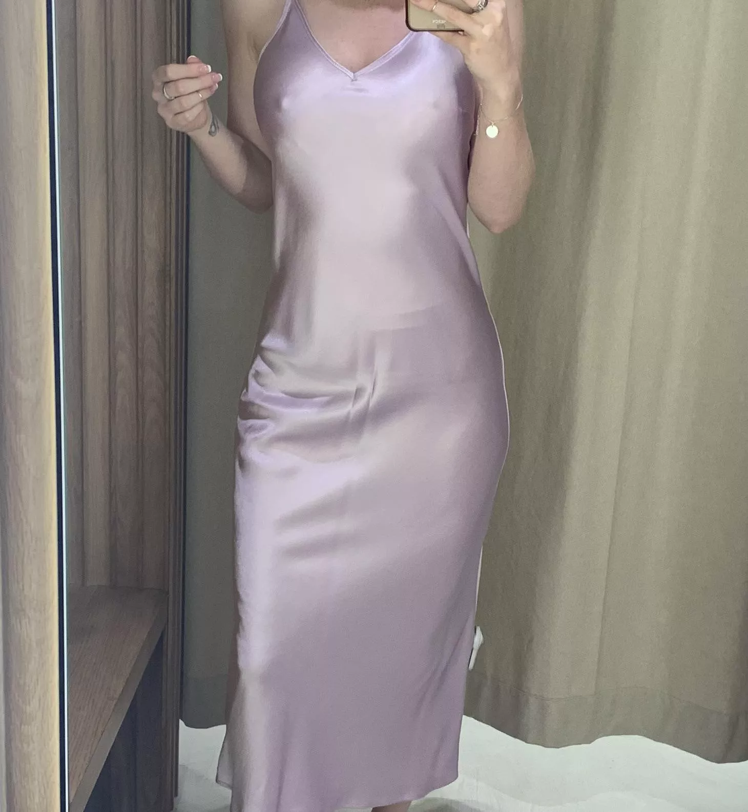 Bought this dress today for a wedding, do you think it’s okay for me to wear it without a bra?