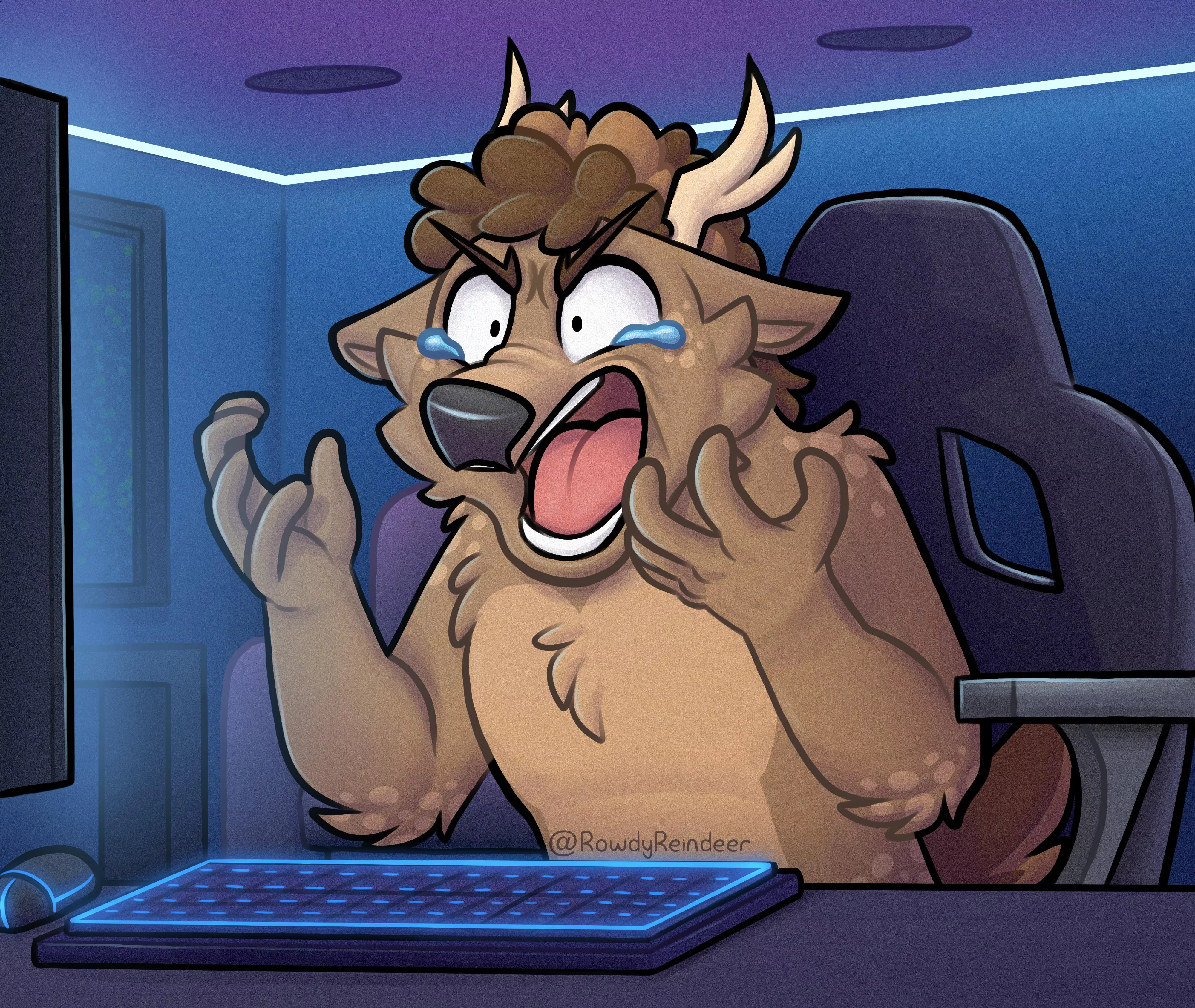 Gamer rage is real 🤬 (art by me)
