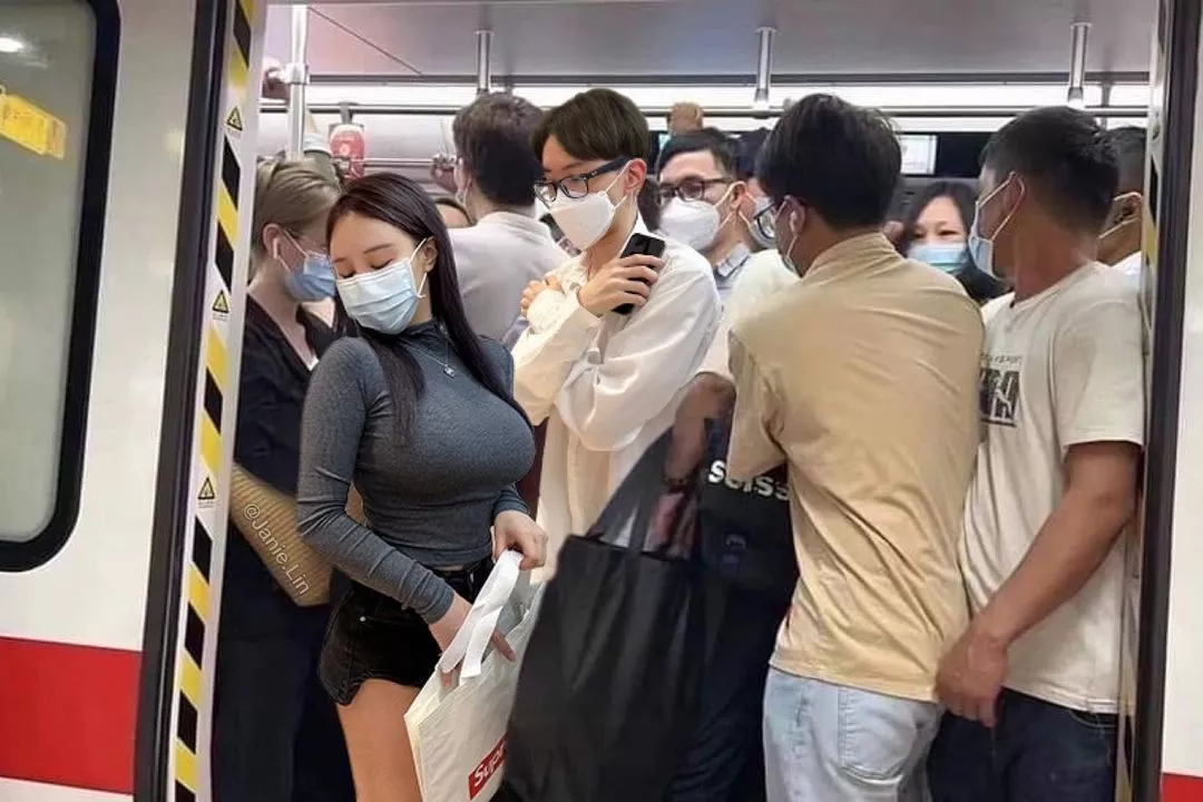 Intimidating chest on train