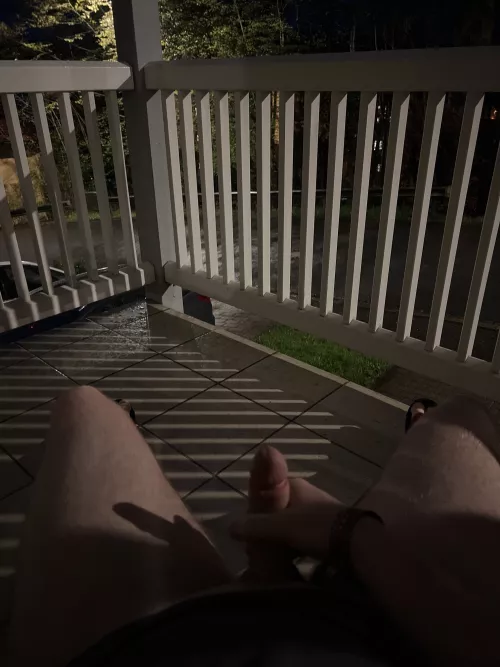 Jerk off on balcony