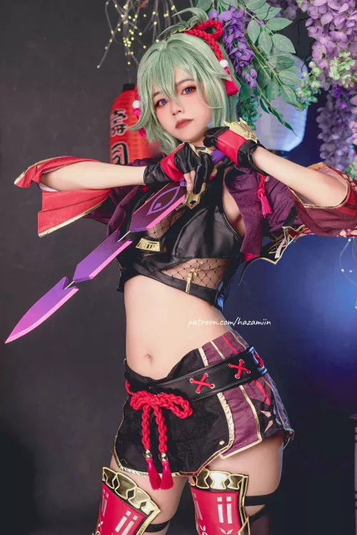 Kuki Shinobu from Genshin Impact by Hazamiin