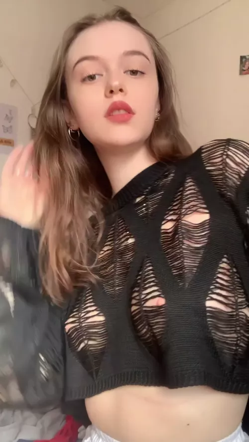 lick em through the gaps of my top ;)