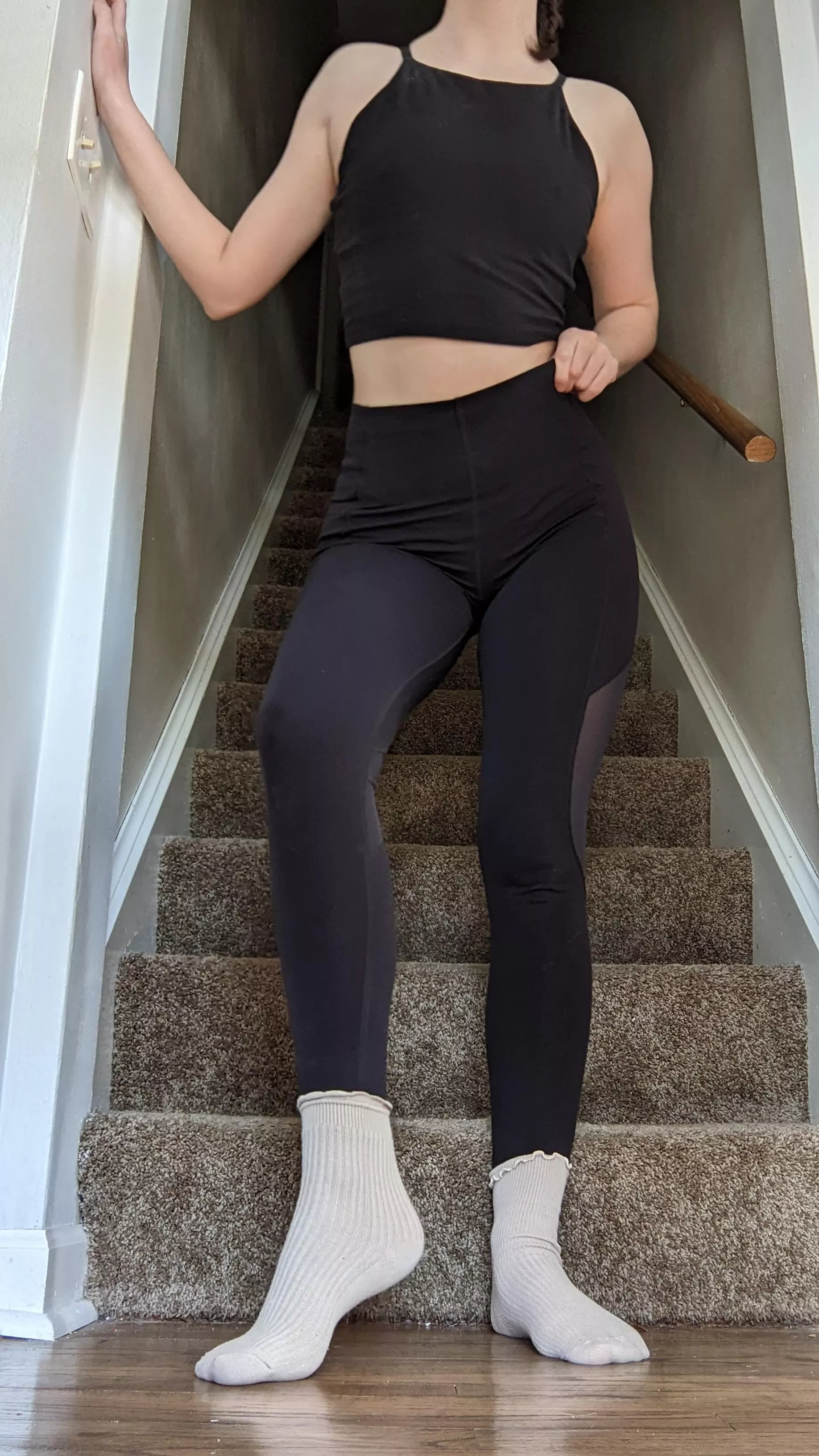 My workout uniform is almost always black leggings [F]