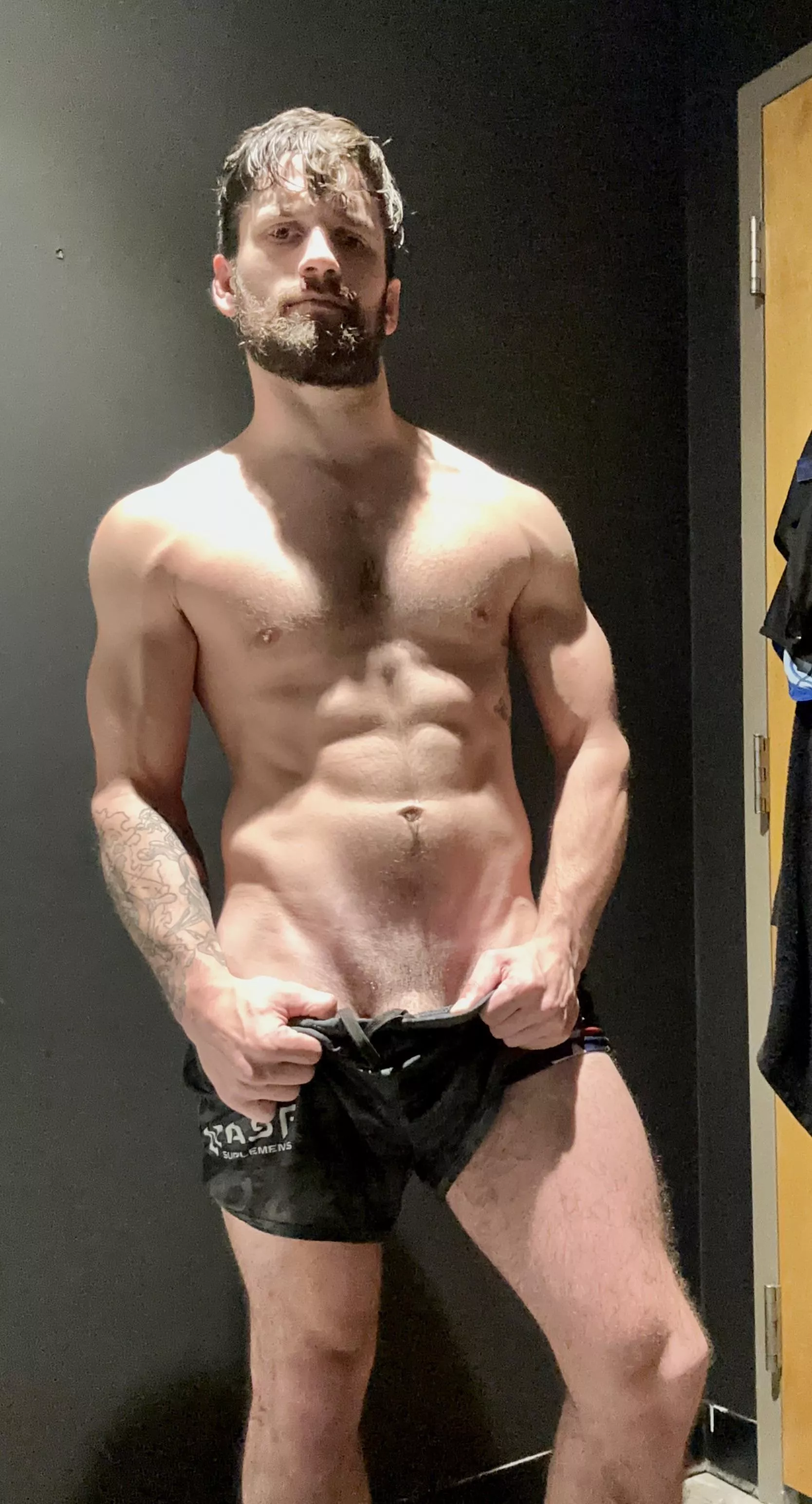 Post gym looking lean