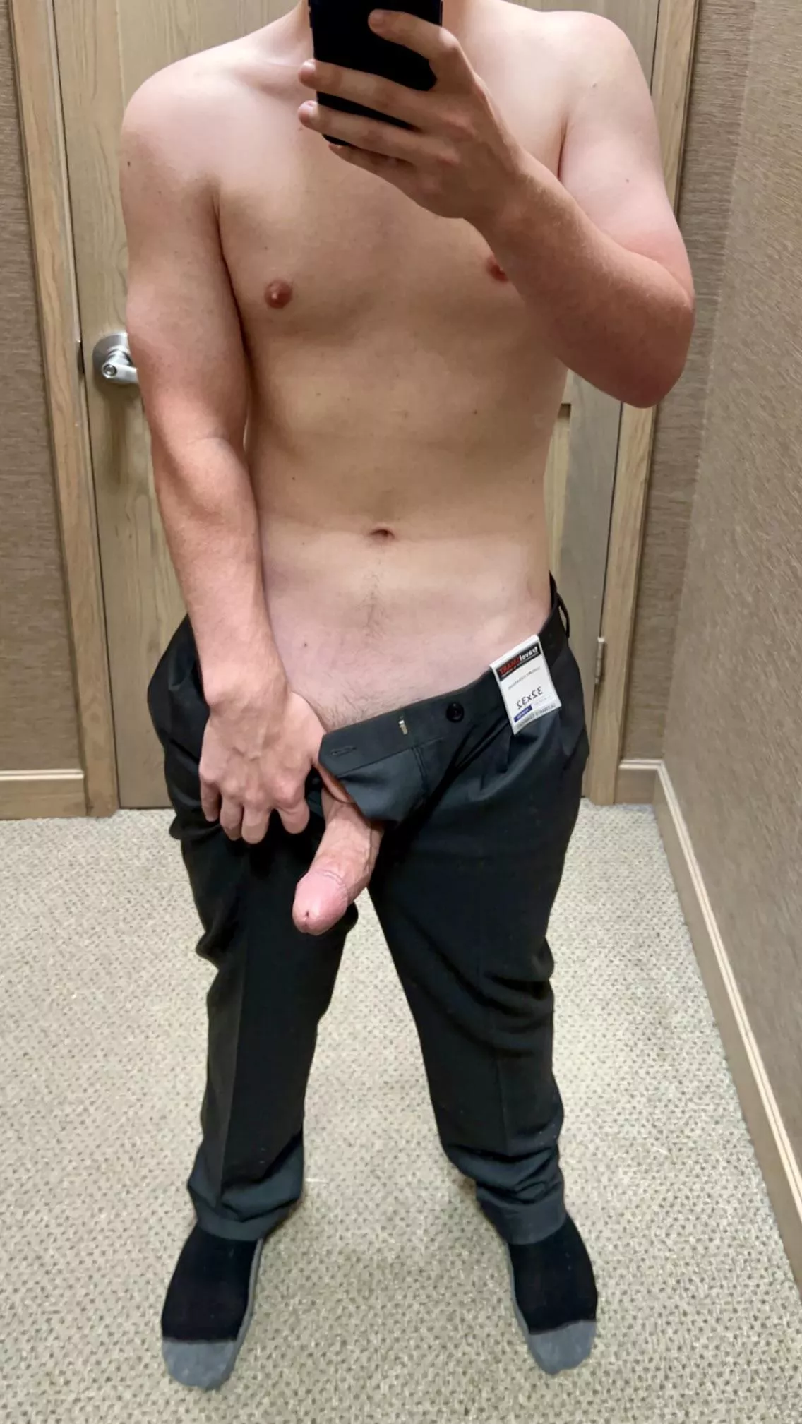 Pulling it out in the changing room right now. Pms open
