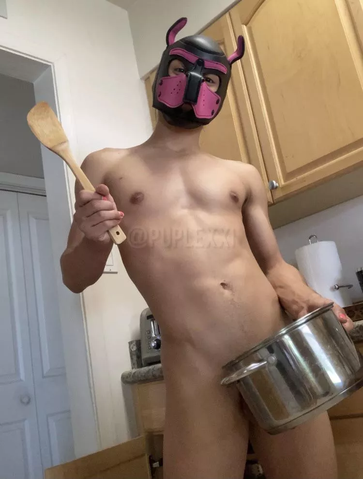 He is ready to cook your favorite dish!
