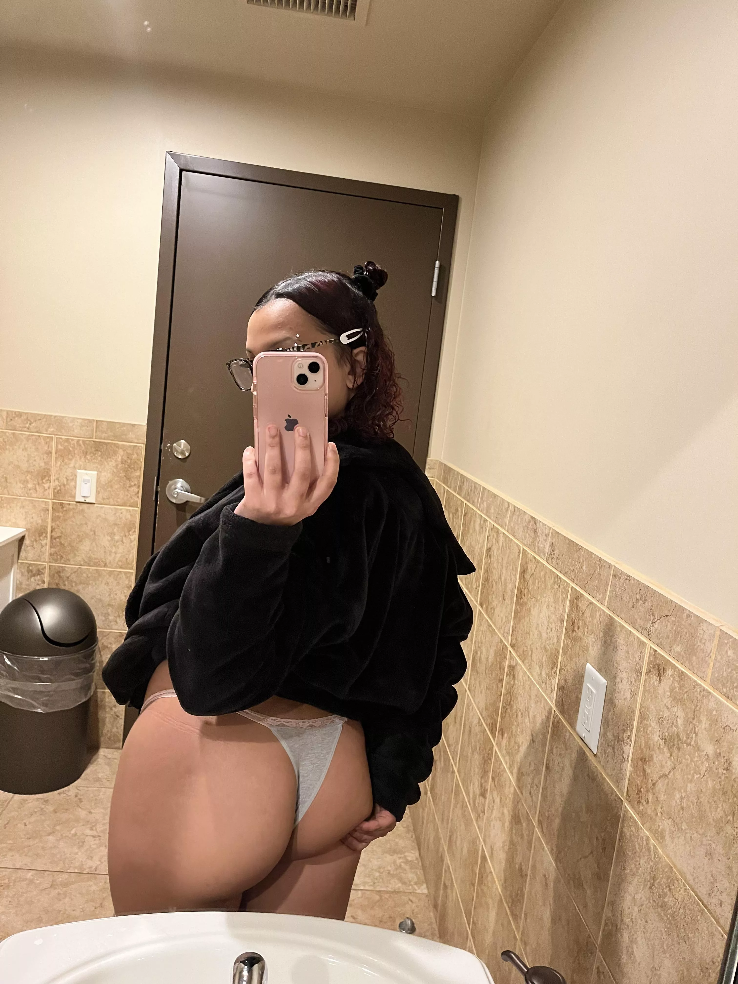 in the bathroom at work :)