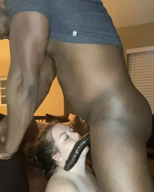 Measuring before her throat is filled with BBC
