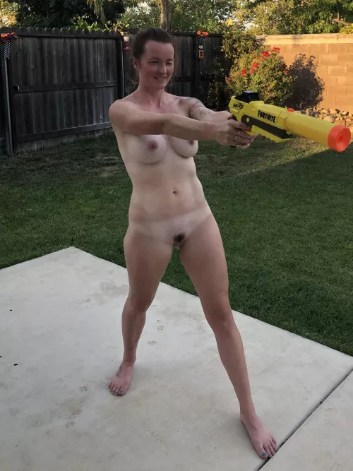 Naked Nerf fight. Makes Fridays fun.