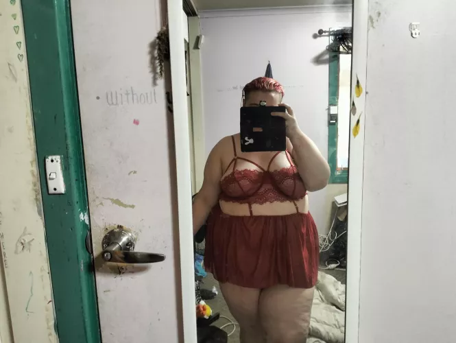 New lingerie. I like me in red.