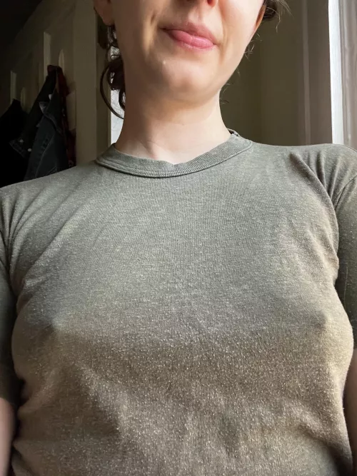 This shirt is so cozy a bra would ruin the comfort!