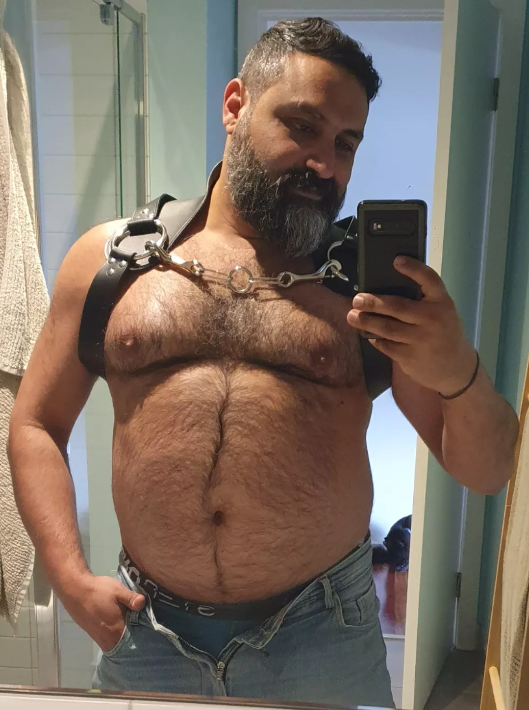 This was my first time wearing a harness. You like?