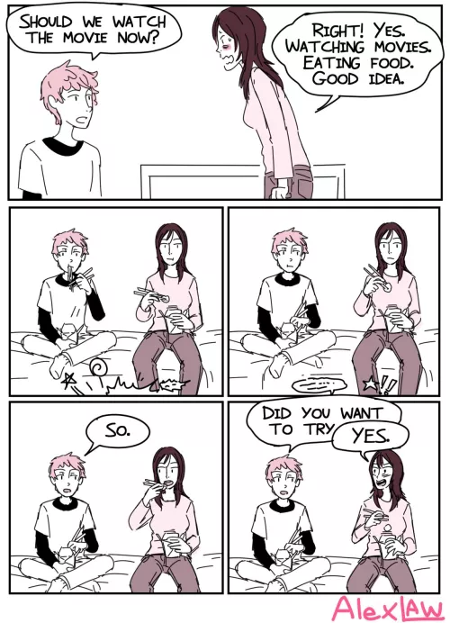 When you’re both too shy to initiate something you’ve been discussing trying