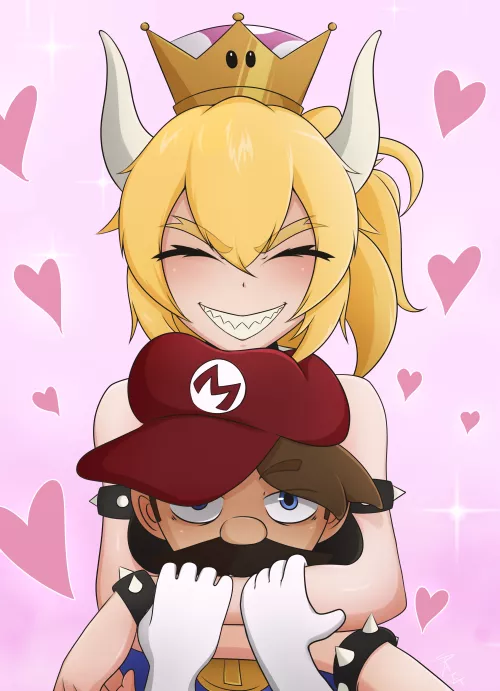 Bowsette and Mario [Made by me]