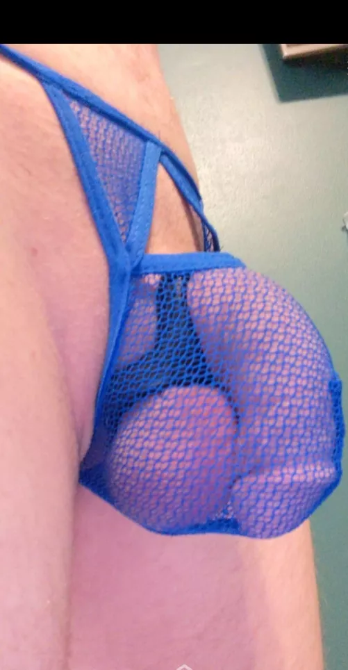 Cockring under mesh thong