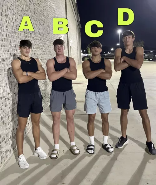 In front of whom will you kneel? A, B, C or D?