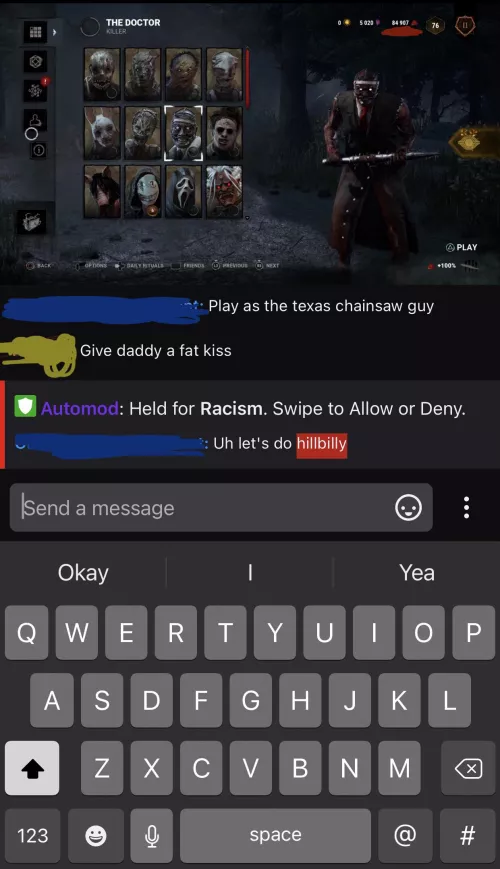 Is there any specific reason this would be held? Is it a slur? Is it a bug? Please help lol