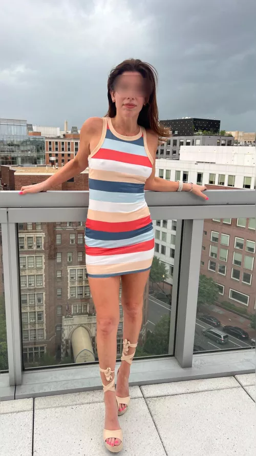 Just your average milf hanging out on the rooftop before the storm (and the lots of sex I’ll be having later!)