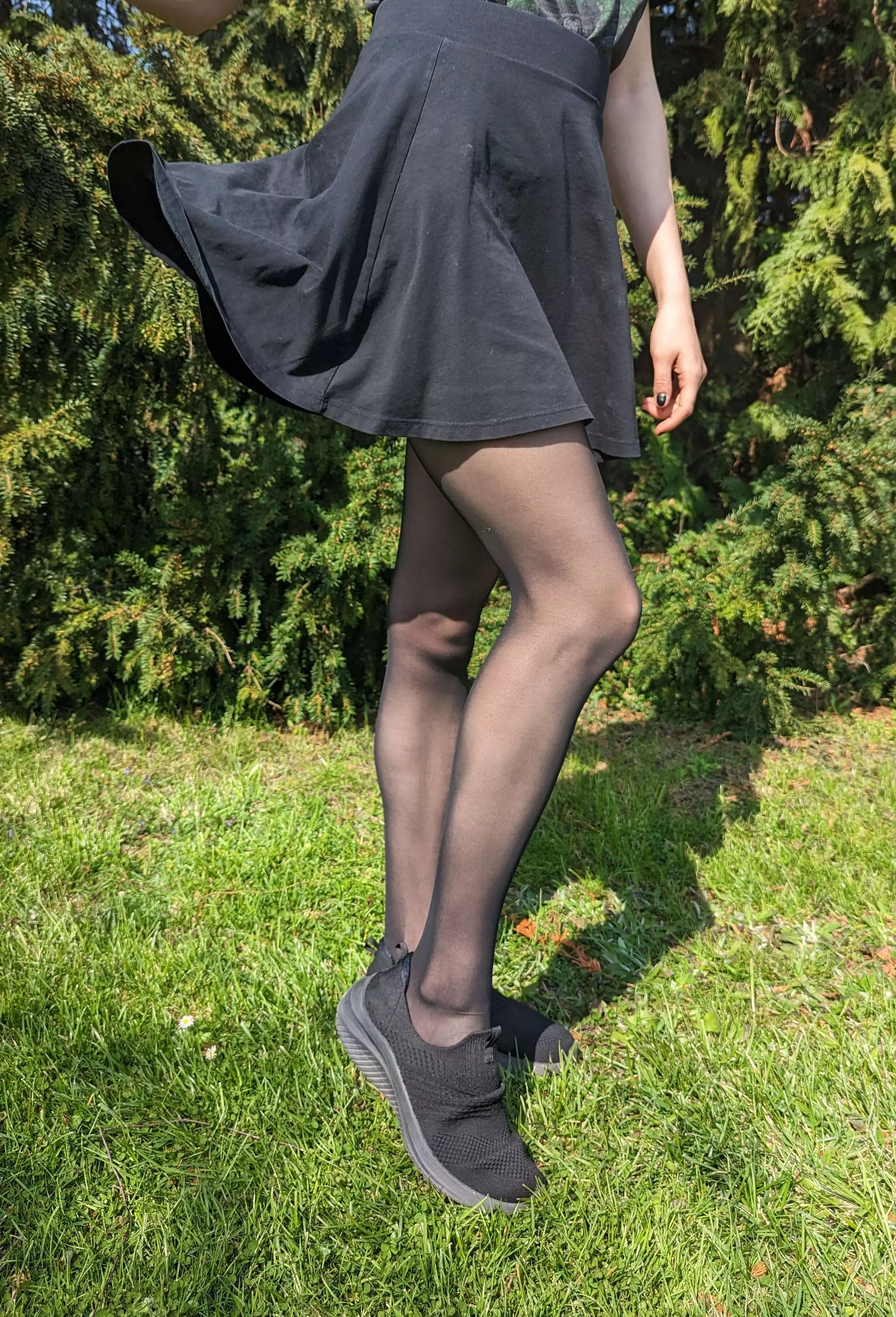 Oh no my skirt is flying up