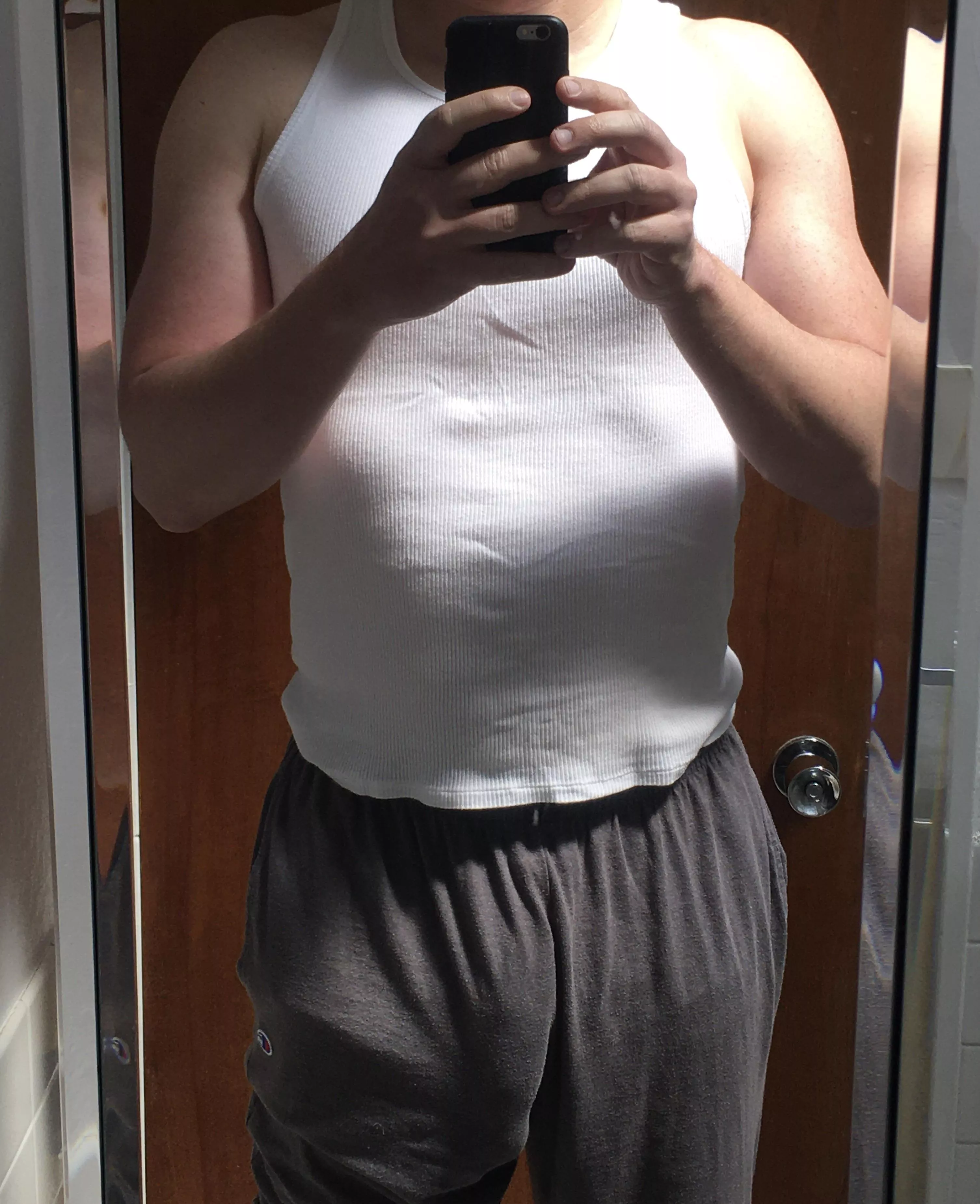 People say gray sweats are a good look for me