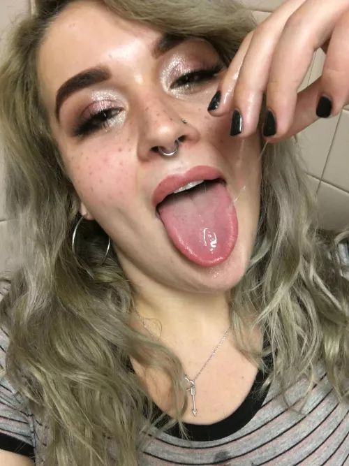 sitting in a boring lecture < playing with my spit (OC)