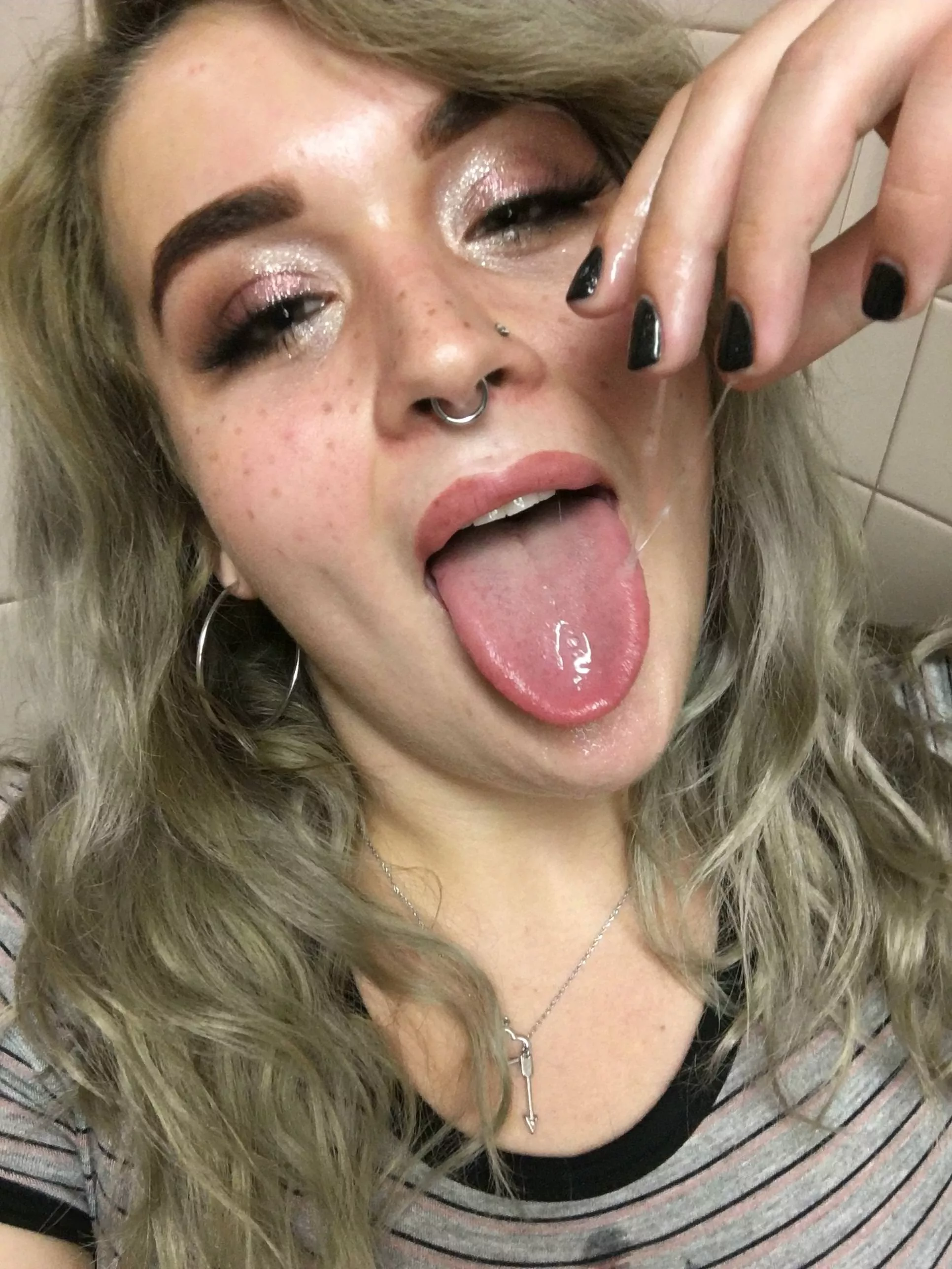 sitting in a boring lecture < playing with my spit (OC)