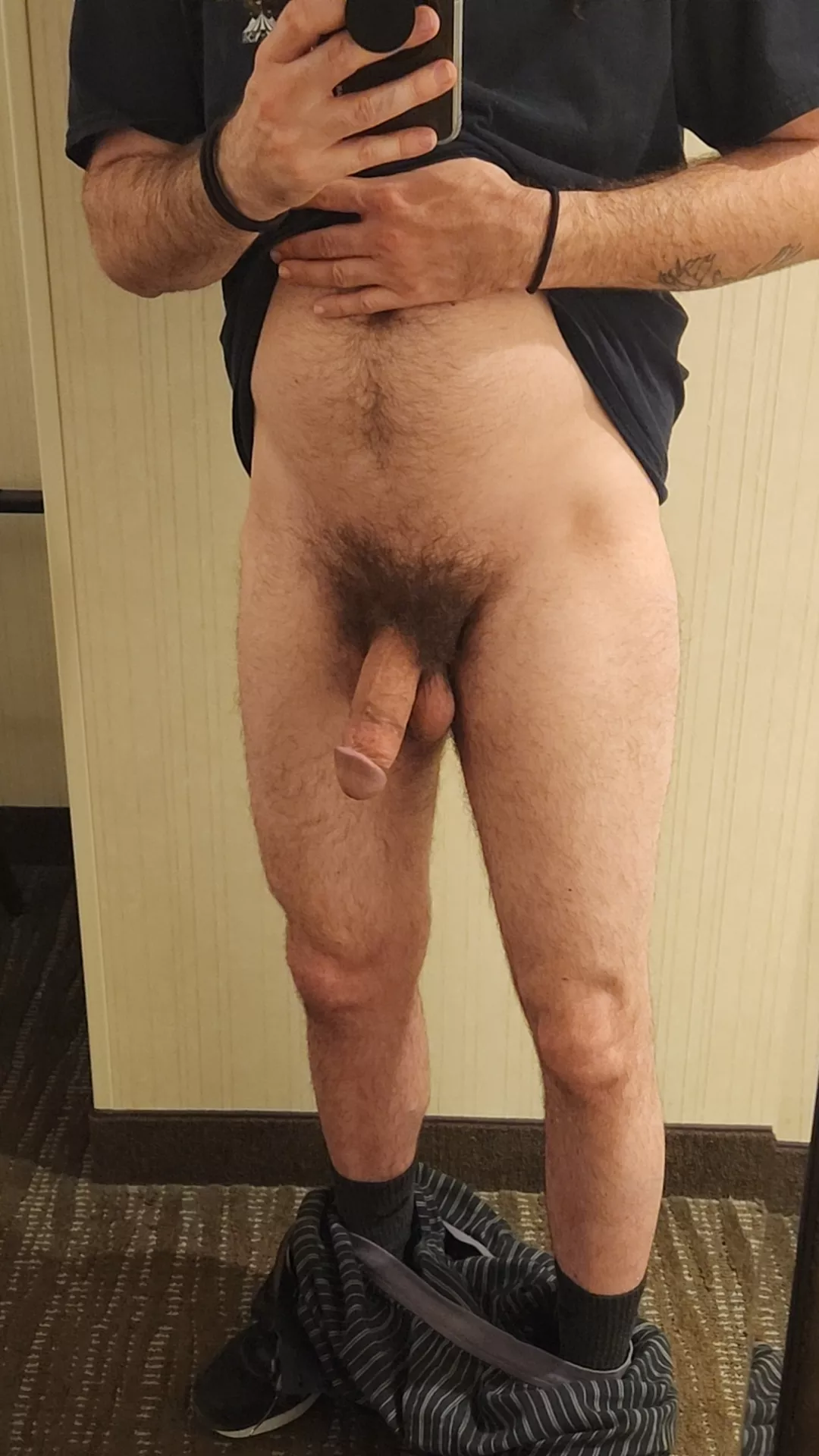The first thing I do in a hotel room is take a picture of my soft dick