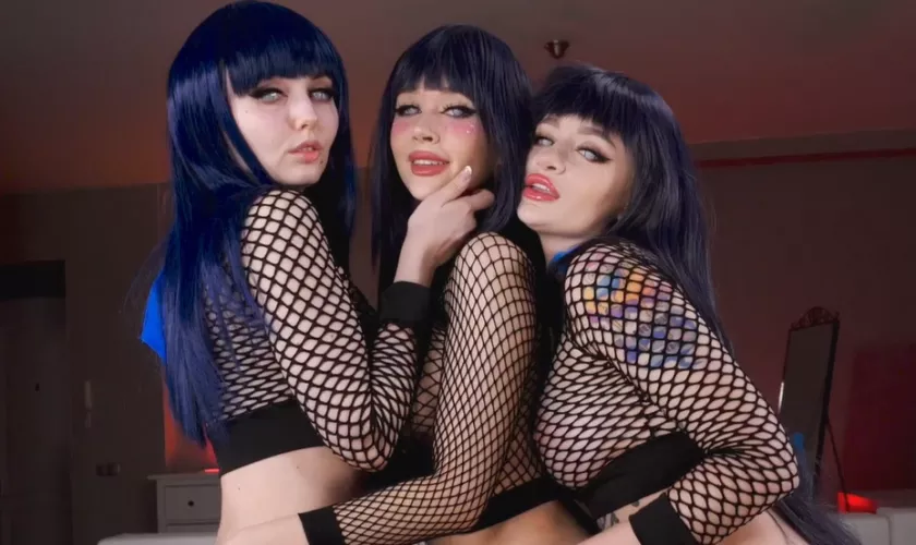 3 Hinatas from Naruto by Sia Siberia, Purple Bitch and Leah Meow