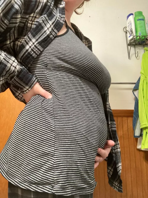 8 weks in and my belly/hips are already eating up my clothes 😍 Message me about taking them off 😉