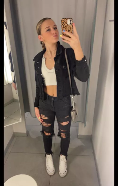 All Black with Blue Top