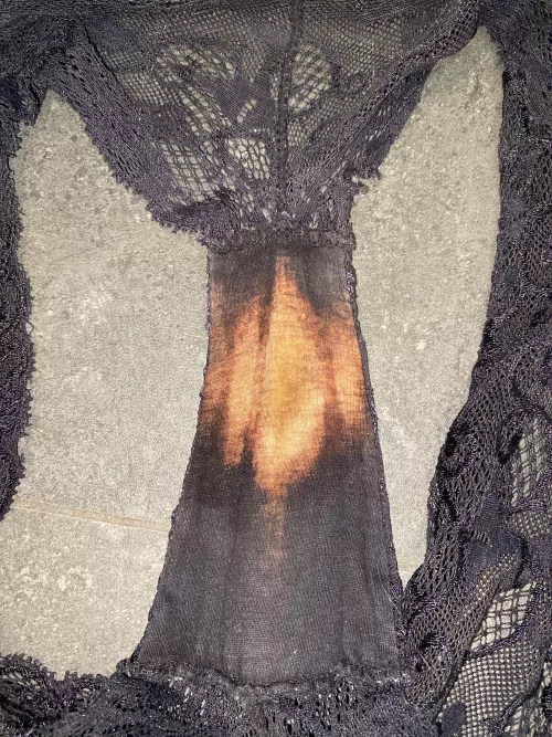 Massive pee stain and soaked with fresh smelly piss - so hot