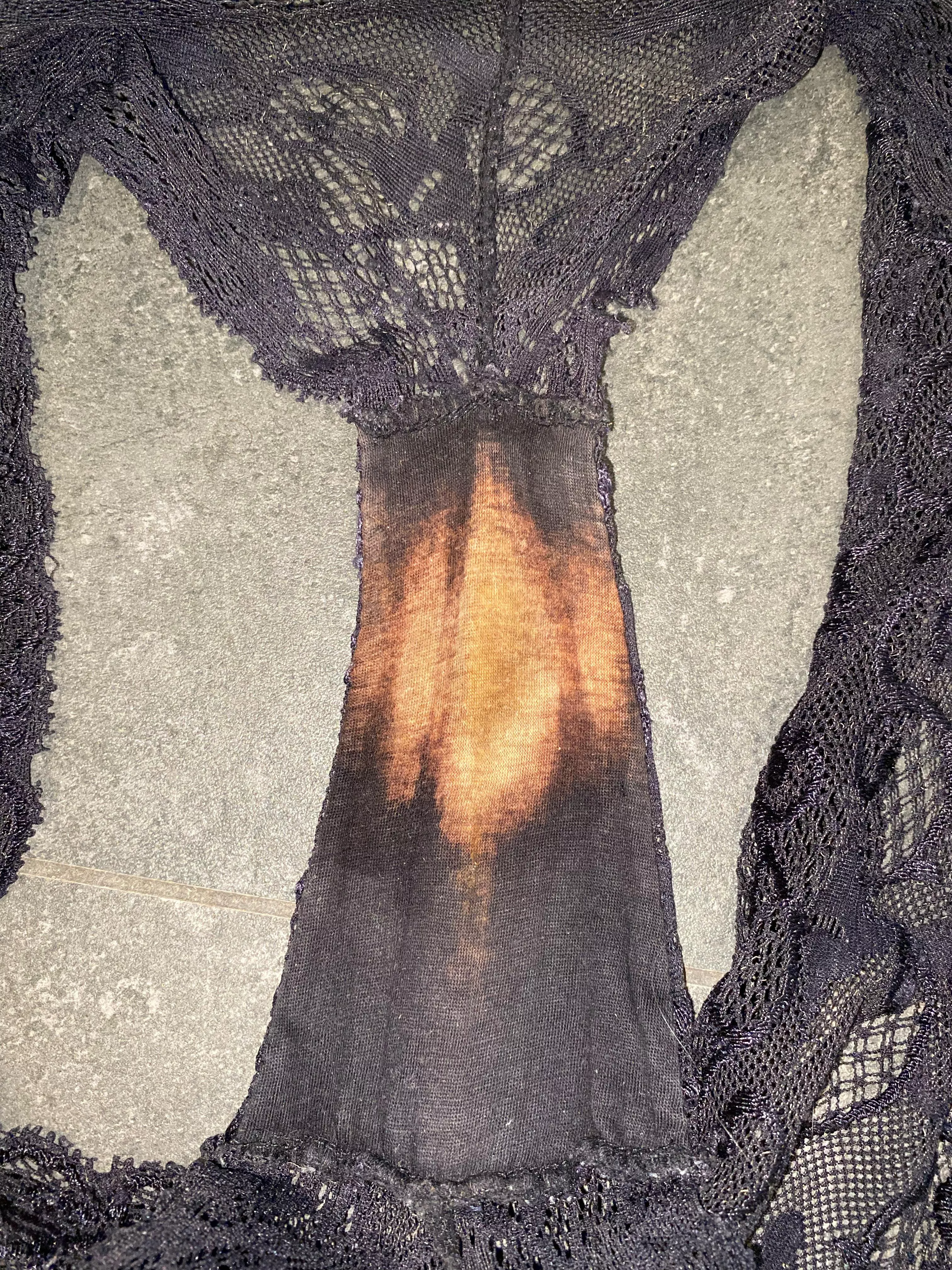 Massive pee stain and soaked with fresh smelly piss - so hot