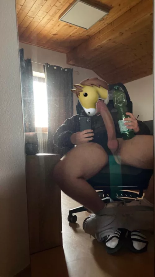 my 19yo 10 inch monstercock next to a big water bottle